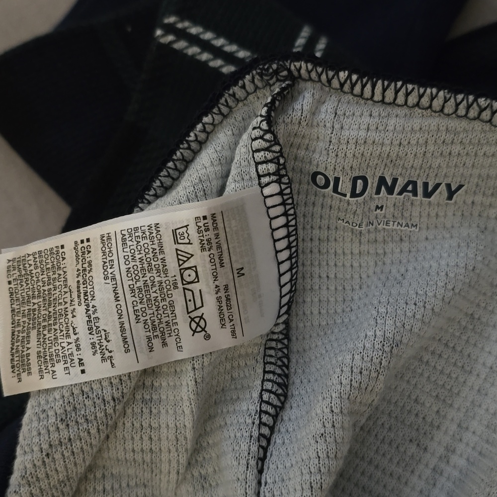 Old Navy Navy, Green & Black Checkered Pajama Jogger Leggings - Picture 5 of 5